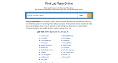 Desktop Screenshot of findlabtest.com