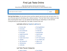 Tablet Screenshot of findlabtest.com